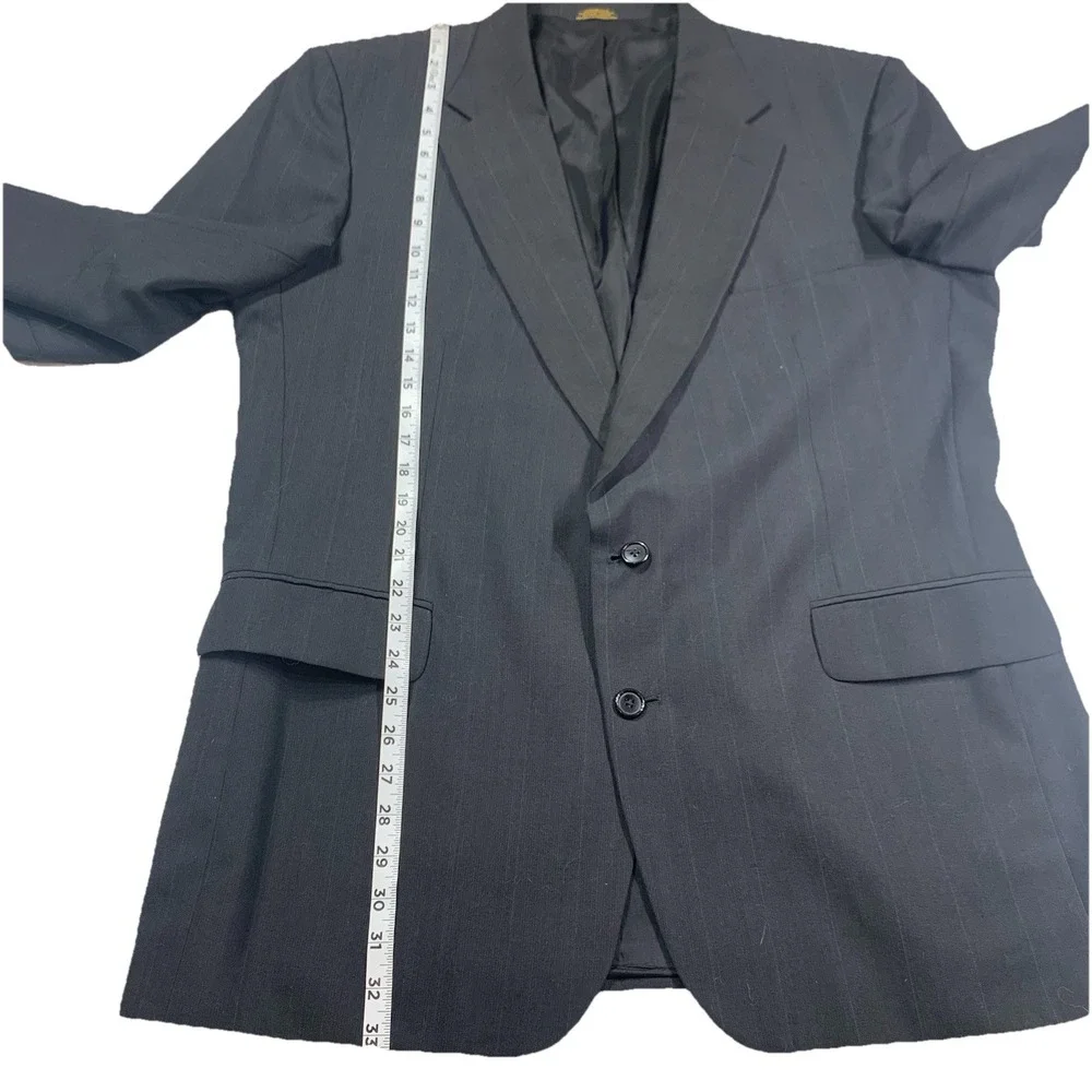 TOWNCRAFT Men's Size 46L Dark Gray Sport Coat‎ Blazer Suit Jacket Wool Blend